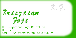 krisztian fojt business card
